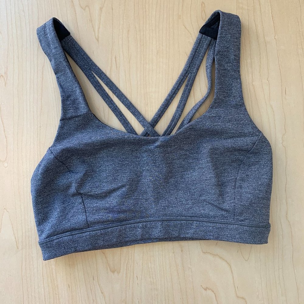 Lululemon Grey Thick Strap Cross Back Sports Bra